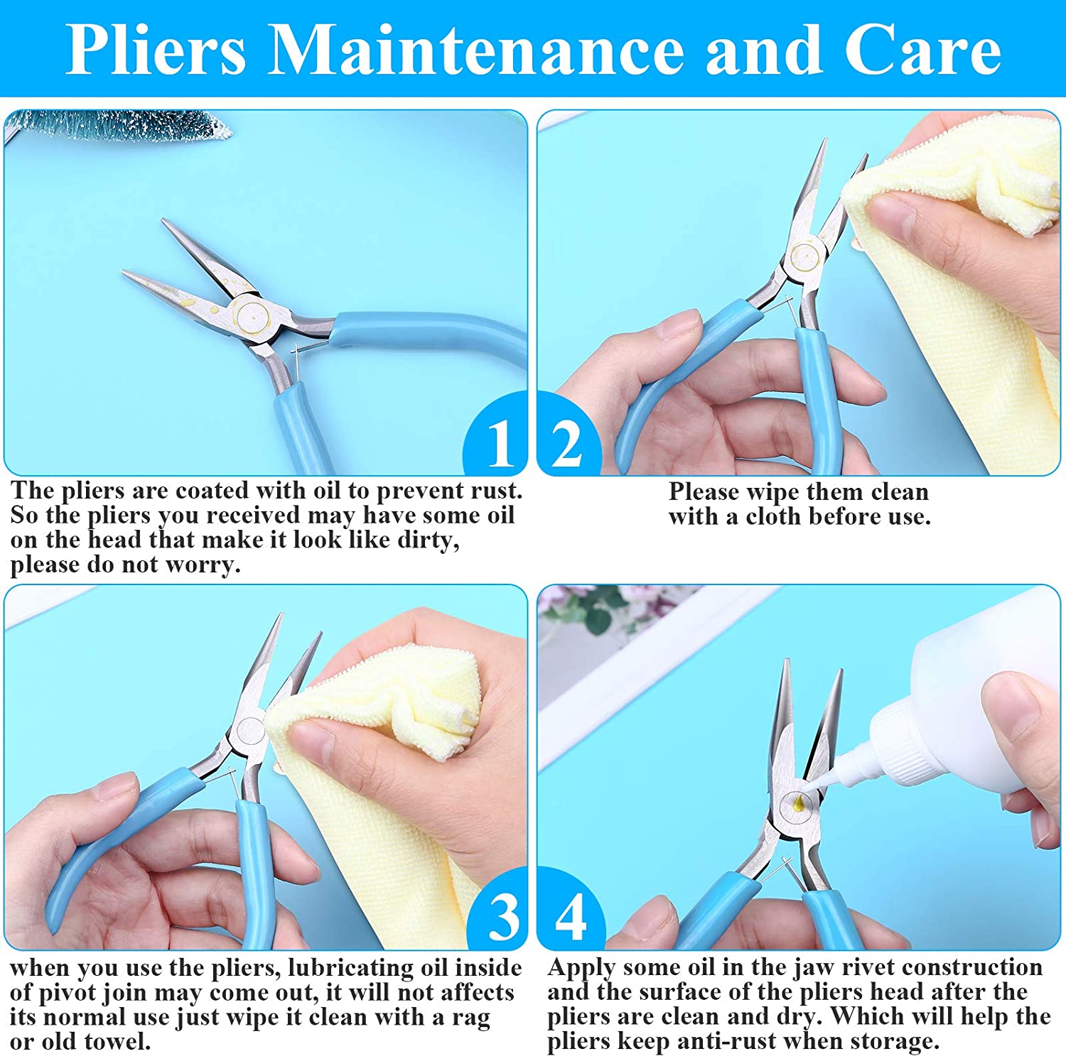 Jewelry Pliers, 3pcs Jewelry Making Pliers Tools with Needle Nose Pliers/Chain Nose Pliers, Round Nose Pliers and Wire Cutter for Jewelry Repair, Wire
